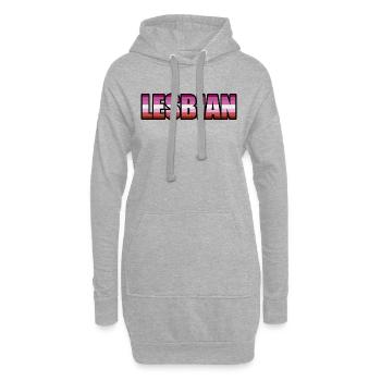 Lesbienne - Sweat-shirt à capuche long Femme - gris chiné - Devant