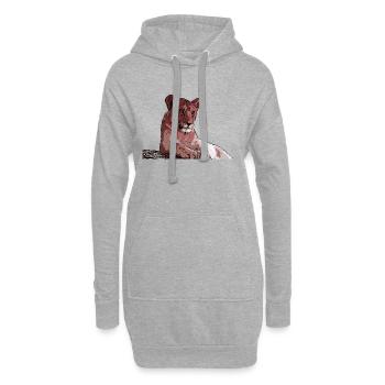 Junger Löwe - Hoodie-Kleid - Grau meliert - Vorne