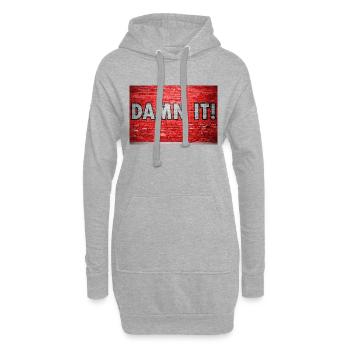 Damn It Ziegelsteinmauer Graffiti - Hoodie-Kleid - Grau meliert - Vorne