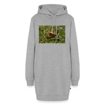 Froschkönig wie im Märchen - Hoodie-Kleid - Grau meliert - Vorne