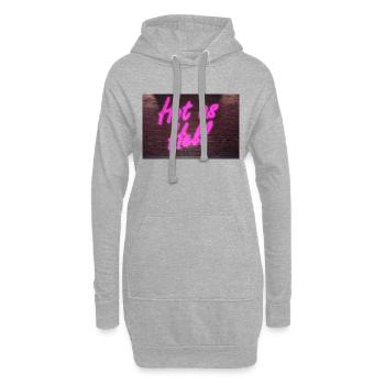 Enseigne au néon Hot as Hell sur un mur de briques - Sweat-shirt à capuche long Femme - gris chiné - Devant