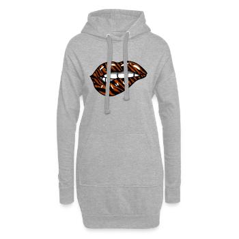 Tiger Lippen - Hoodie-Kleid - Grau meliert - Vorne