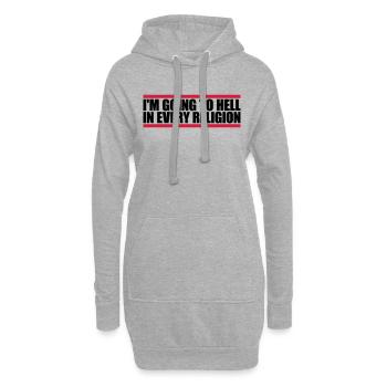 En allant en enfer - Sweat-shirt à capuche long Femme - gris chiné - Devant