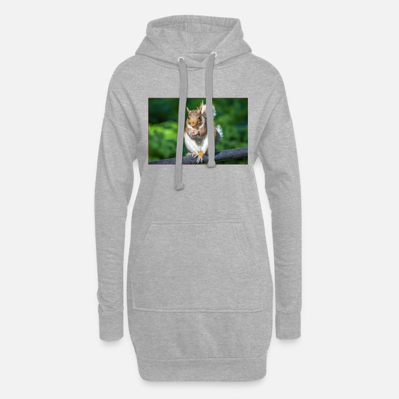 Essen Grauhörnchen Grauhörnchen Sciurus caroline - Hoodie-Kleid - Grau meliert