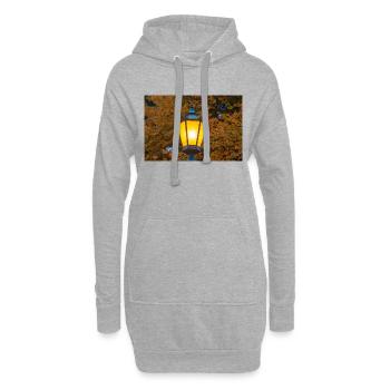 Alte Straßenlaterne - Hoodie-Kleid - Grau meliert - Vorne
