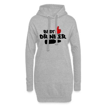best drinker - Hoodie-Kleid - Grau meliert - Vorne