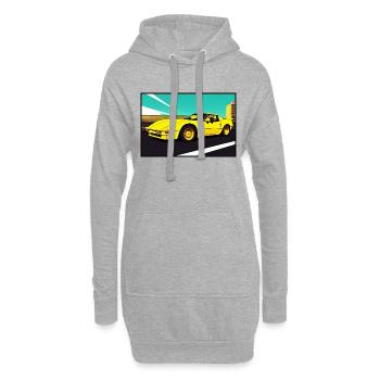 Sports car 80s yellow - Hoodie Dress - heather grey - Front