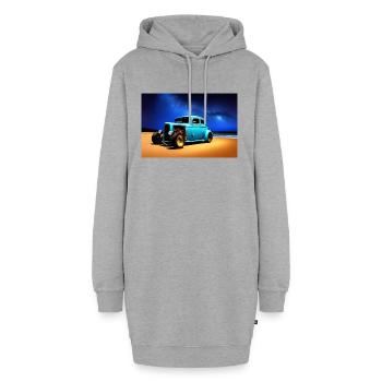 Hot Rod la nuit - Sweat-shirt à capuche long Femme - gris chiné - Devant