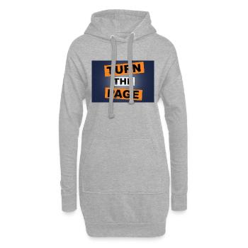 Blättern Sie die Seite mit Schriftzug um - Hoodie-Kleid - Grau meliert - Vorne