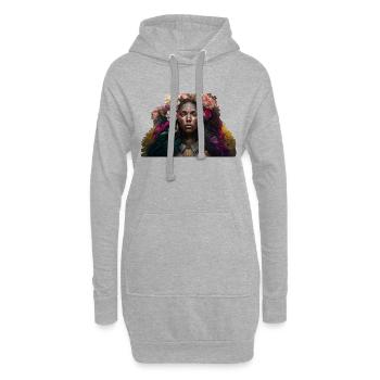 Voodoo Woman Geschenk - Hoodie-Kleid - Grau meliert - Vorne