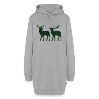 Hirsch - Hoodie-Kleid - Grau meliert - Vorne