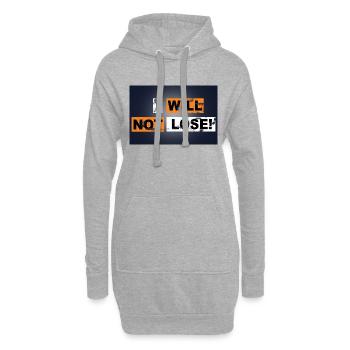 I will not lose saying lettering Graffiti - Hoodie Dress - heather grey - Front