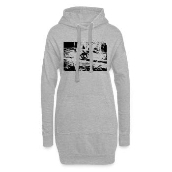 vtt mtb downhill - Sweat-shirt à capuche long Femme - gris chiné - Devant