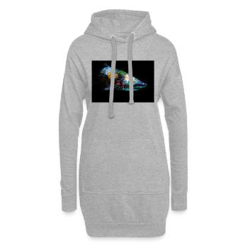 Graffiti Requin by Blach® - Sweat-shirt à capuche long Femme - gris chiné - Devant