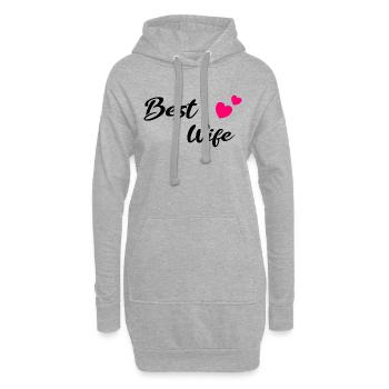 Best Wife black - Hoodie-Kleid - Grau meliert - Vorne