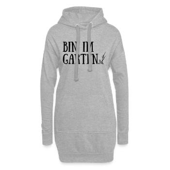 Bin im Garten. Gott. - Hoodie-Kleid - Grau meliert - Vorne