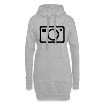 Kamera - Hoodie-Kleid - Grau meliert - Vorne