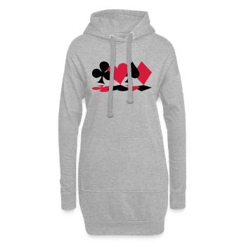 Poker, skat, jeu de cartes - Sweat-shirt à capuche long Femme - gris chiné - Devant