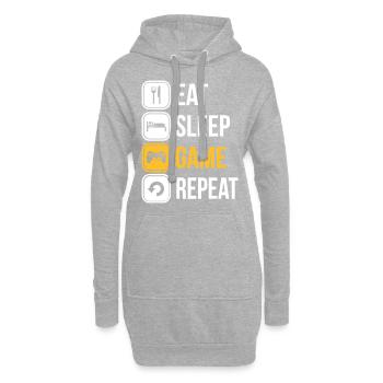 Gamer vie 1 - Sweat-shirt à capuche long Femme - gris chiné - Devant