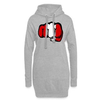 Peru Flagge Faust Hand - Hoodie-Kleid - Grau meliert - Vorne
