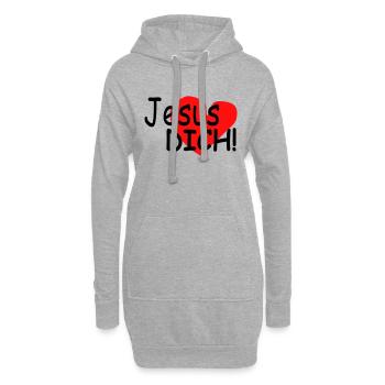 Jesus liebt DICH! - Hoodie-Kleid - Grau meliert - Vorne