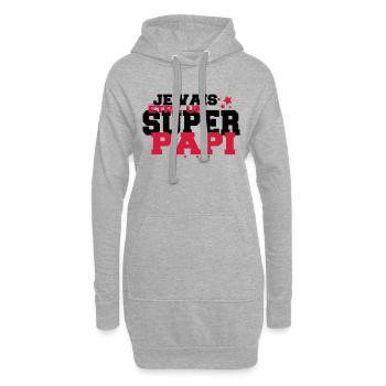 JE VAIS être un super PAPi - Sweat-shirt à capuche long Femme - gris chiné - Devant
