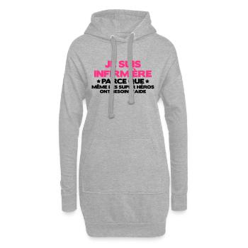je suis infirmière - Sweat-shirt à capuche long Femme - gris chiné - Devant