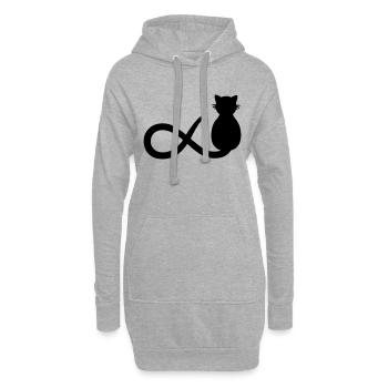 Unendlichkeit Katze - Hoodie-Kleid - Grau meliert - Vorne