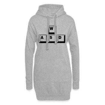 WASD Game Control Key Kombi - Hoodie-Kleid - Grau meliert - Vorne