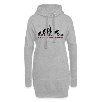 evolution_smash_guitar_01_b_2c - Sweat-shirt à capuche long Femme - gris chiné - Devant