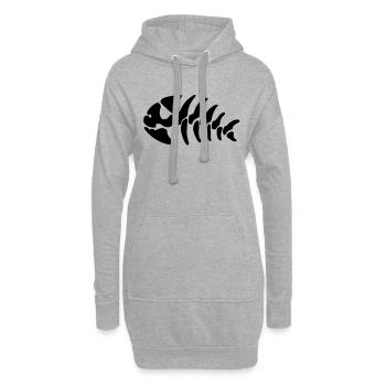 la pêche pirate - Sweat-shirt à capuche long Femme - gris chiné - Devant