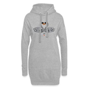 Verliebte Schwäne - Die Hüter von Orbis - Hoodie-Kleid - Grau meliert - Vorne