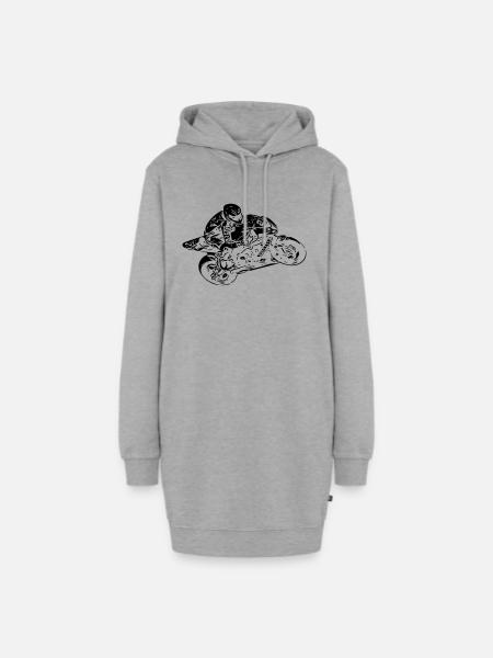 Moto Racer - Hoodie-Kleid - Grau meliert