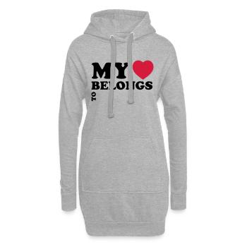 My heart belongs to - Sweat-shirt à capuche long Femme - gris chiné - Devant