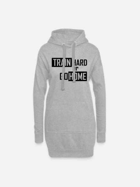 train hard or go home - Hoodie-Kleid - Grau meliert