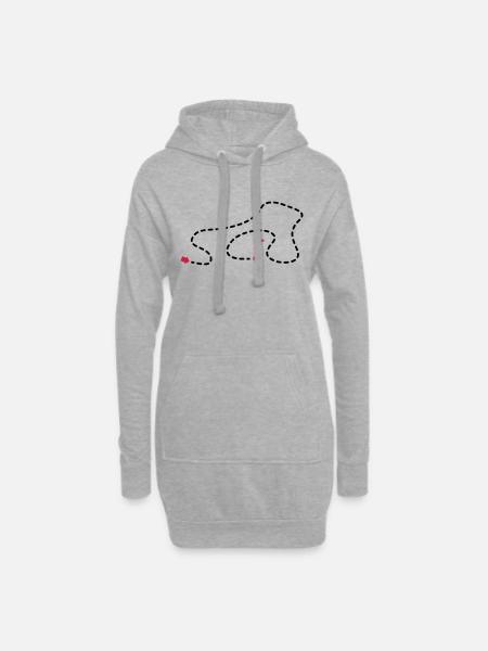 route_1f2 - Sweat-shirt à capuche long Femme - gris chiné