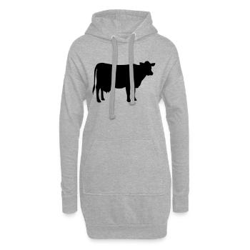 Kuh - Hoodie-Kleid - Grau meliert - Vorne