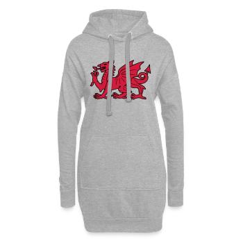 dragon rouge galois pays de Galles - Sweat-shirt à capuche long Femme - gris chiné - Devant