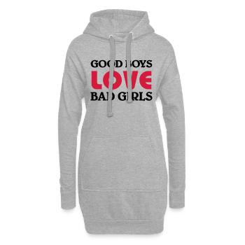 Good boys love bad girls - Sweat-shirt à capuche long Femme - gris chiné - Devant