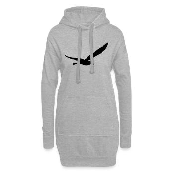 Goéland mouette - Sweat-shirt à capuche long Femme - gris chiné - Devant