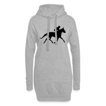 Pferde,Pferd,Reiten,Reiter,Pony,Cowboy,Trab,Galopp - Hoodie-Kleid - Grau meliert - Vorne