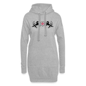 Löwen Templer Kreuz - Hoodie-Kleid - Grau meliert - Vorne