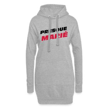 Presque Marié ! - Sweat-shirt à capuche long Femme - gris chiné - Devant