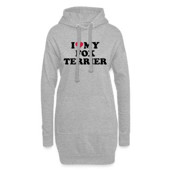 Foxterrier - Hoodie-Kleid - Grau meliert - Vorne