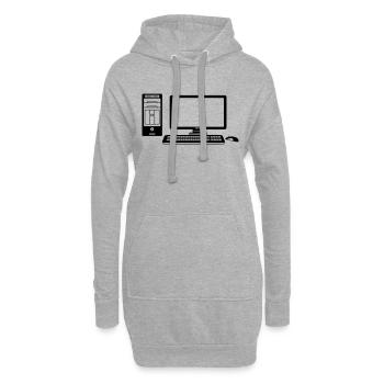 maus tastatur bildschirm fernseher pc anzeige comp - Hoodie-Kleid - Grau meliert - Vorne