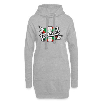 Pays Basque - Sweat-shirt à capuche long Femme - gris chiné - Devant