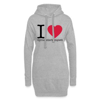 I Love Gyrosteller komplett - Hoodie-Kleid - Grau meliert - Vorne