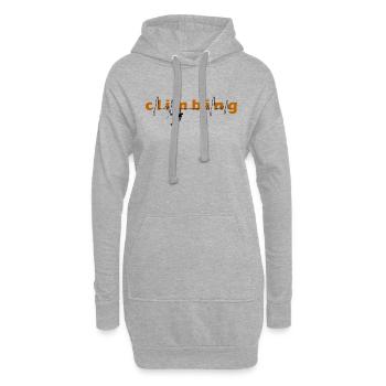 Klettern Climbing Herzschlag EKG - Hoodie-Kleid - Grau meliert - Vorne