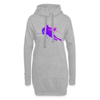 Ski Ski Ski Femmes Ski Cascade Ski - Sweat-shirt à capuche long Femme - gris chiné - Devant