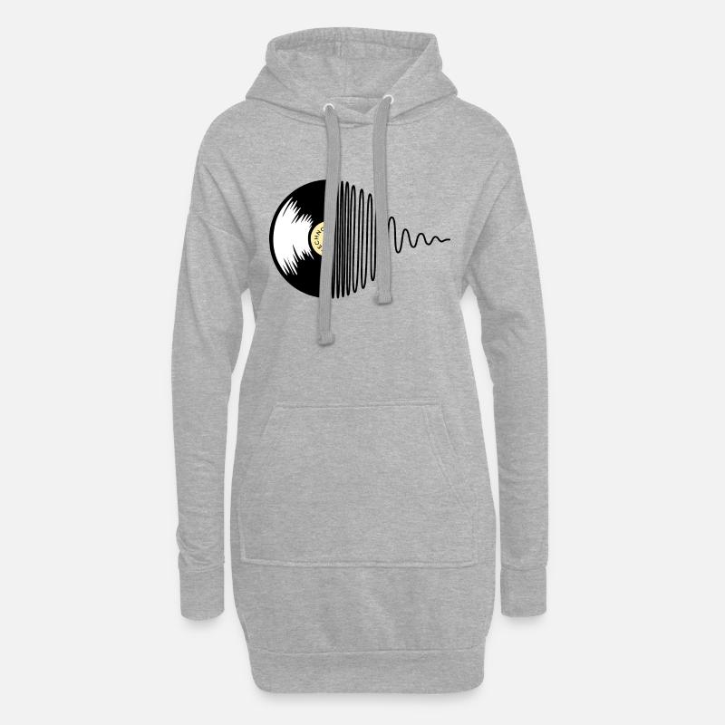 Techno Platte - Hoodie-Kleid - Grau meliert